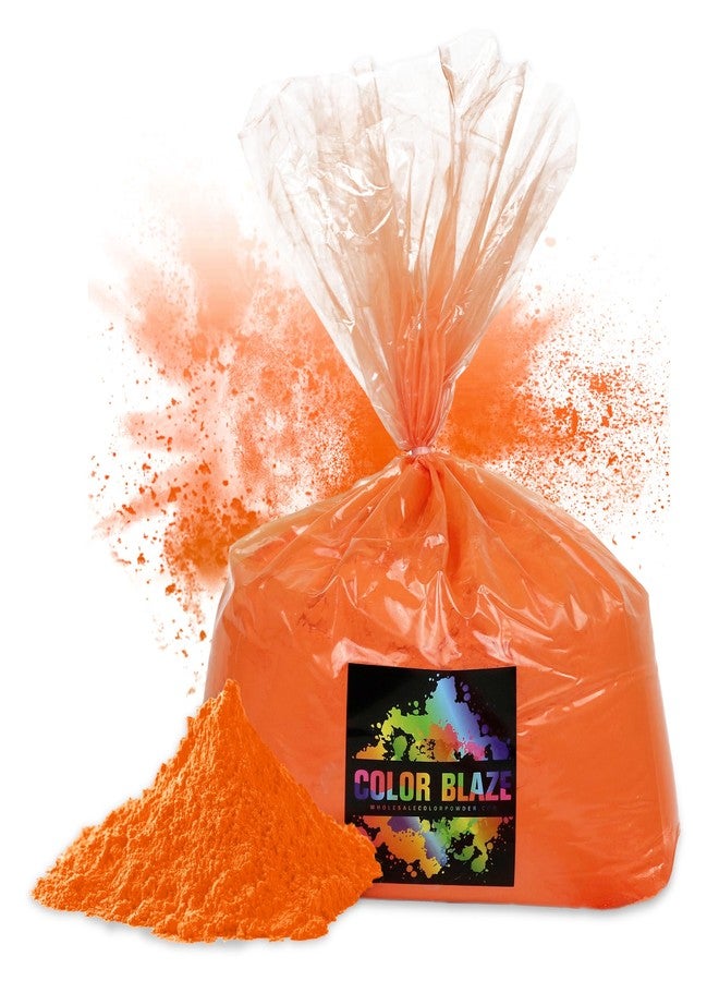Color Blaze مسحوق كولور بليز الملون لعيد هولي - 5 أرطال من مسحوق اللون البرتقالي - مناسب لسباقات المرح، ورش الألوان، ورسم الرانجولي، وحرب المساحيق، وحفلات الفناء الخلفي، والمهرجانات - عبوة من كيس ملون واحد - 5 أرطال سائبة - برتقالي - Image 1